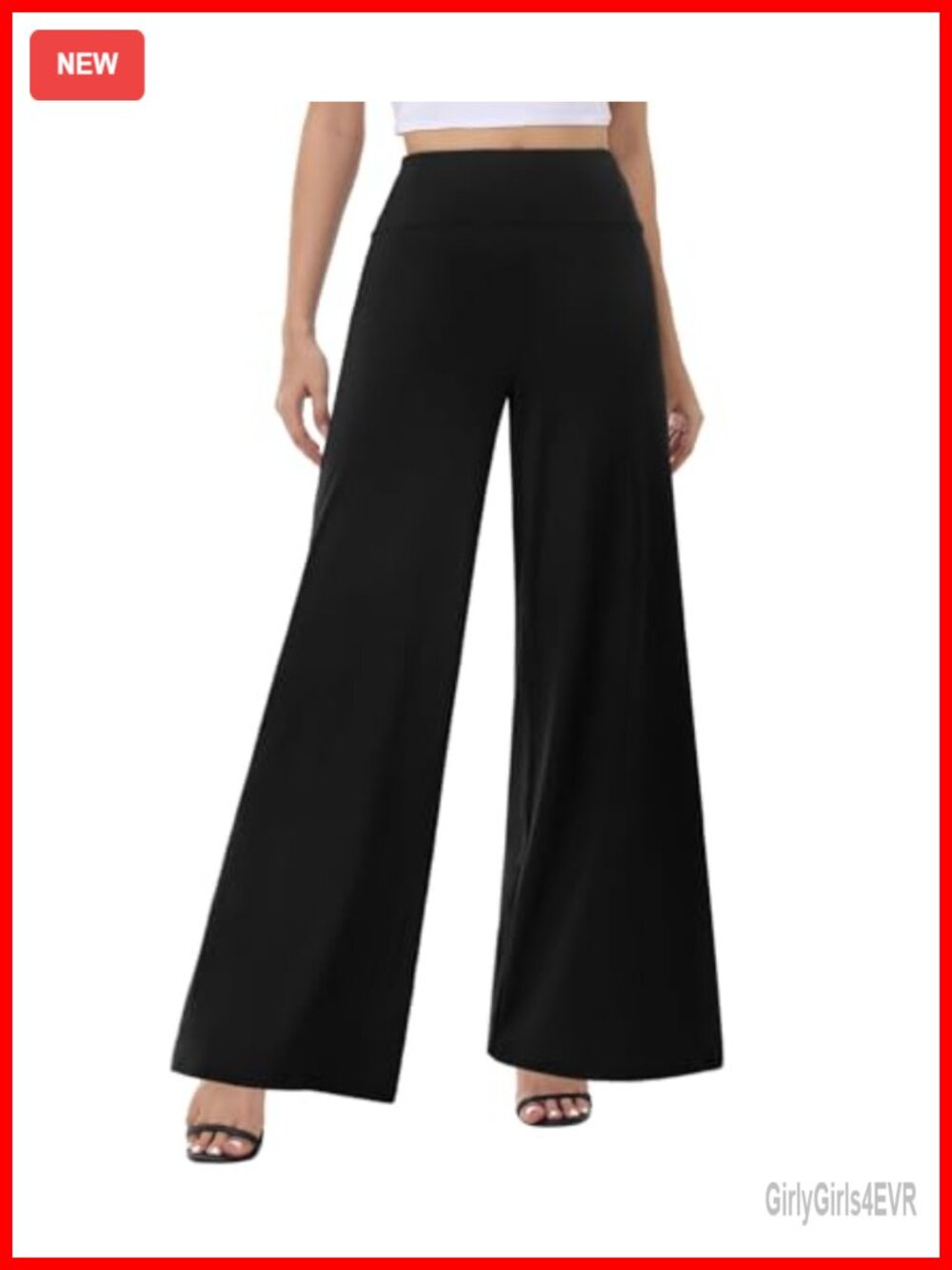 Wide Leg Palazzo Pants High Waist Stretchy Flowy Lounge Trousers
